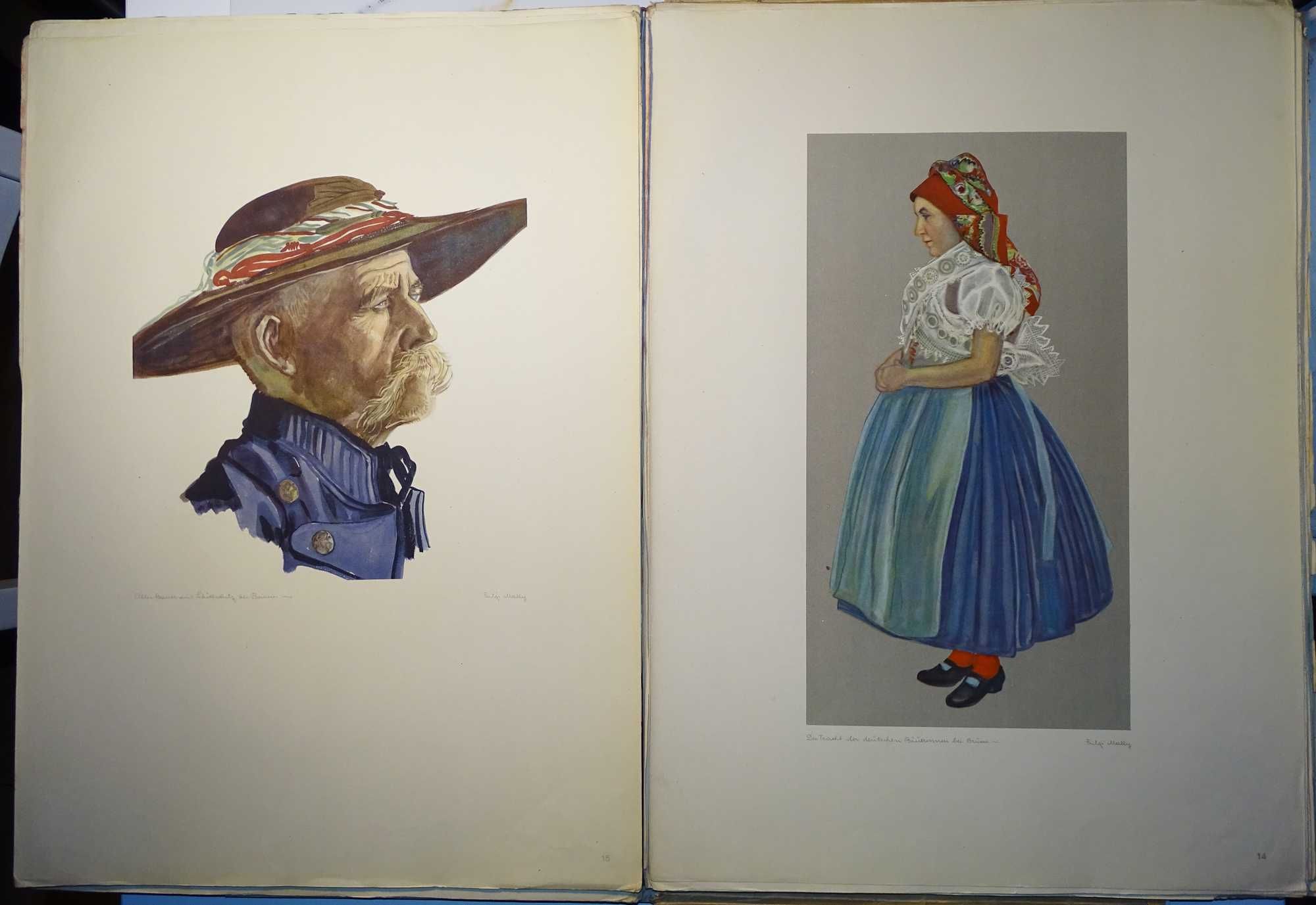 Niemieckie stroje ludowe Sudety 1943 r. autentyk 30 dużych tablic