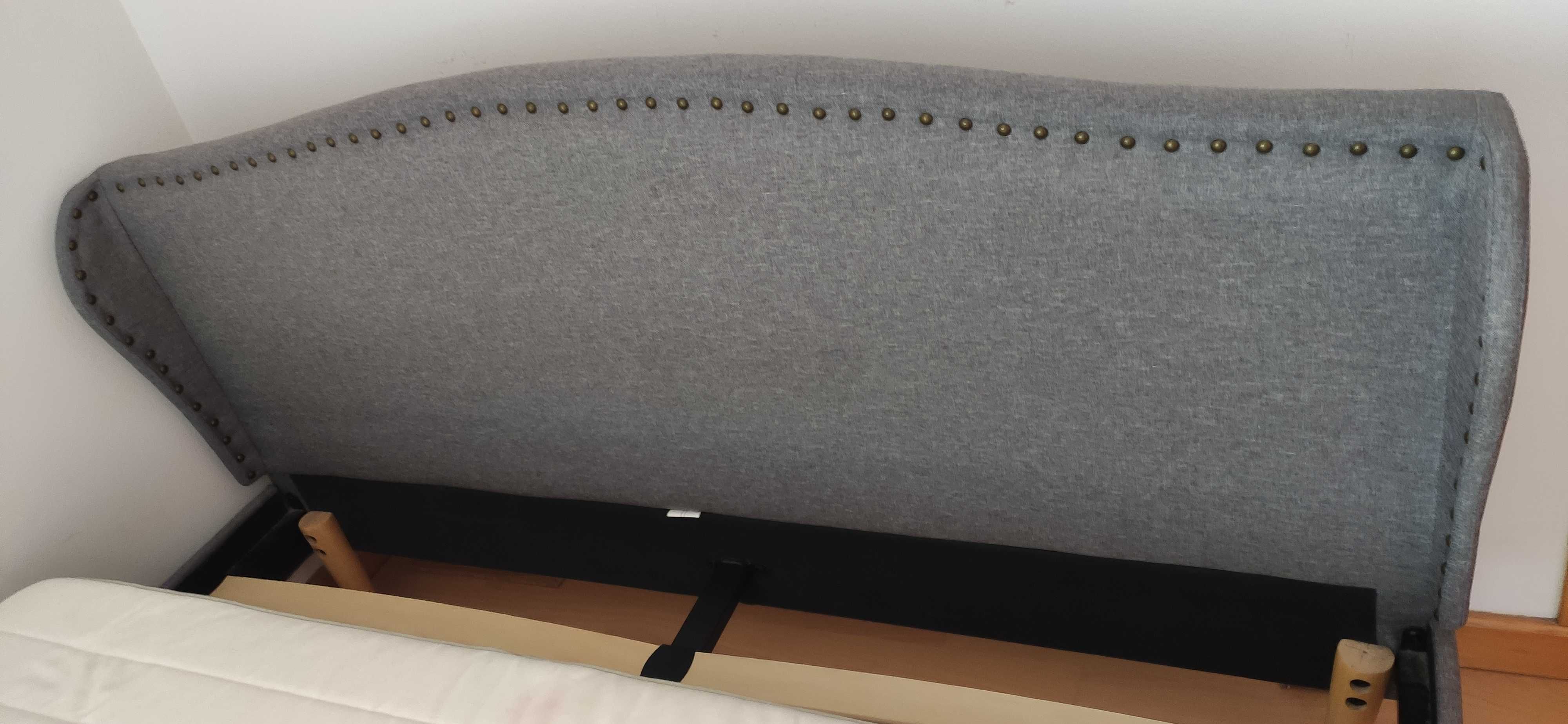 Cama 140x200 em Tecido + Colchão Hafslo IKEA