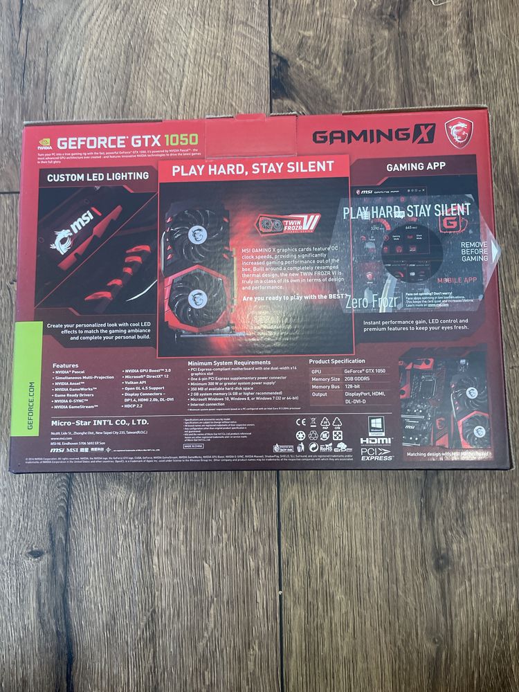 Karta MSI Geforce GTX 1050 2gb