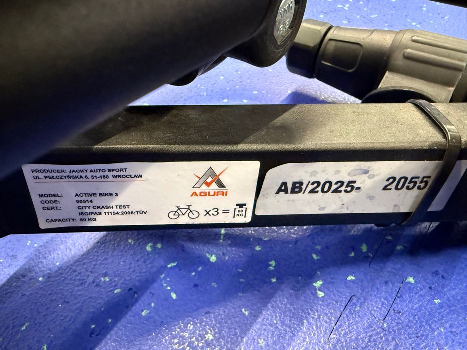 Bagażnik rowerowy na hak Aguri Active Bike 3 rowery THULE