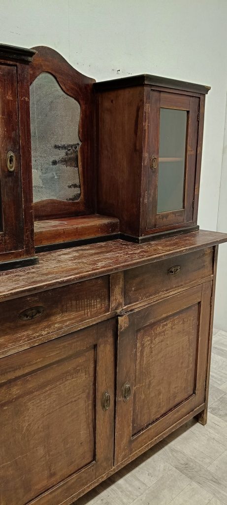 komoda kredens vintage stary drewniany bufet lata 20-te