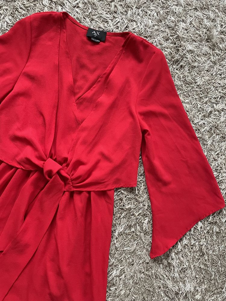 Piękna czerwona sukienka mini elegancka wiązana Ax Paris 36/S
