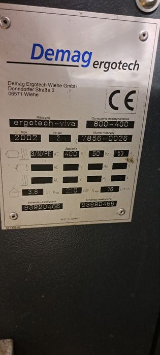 Wtryskarka Demag 800-400
