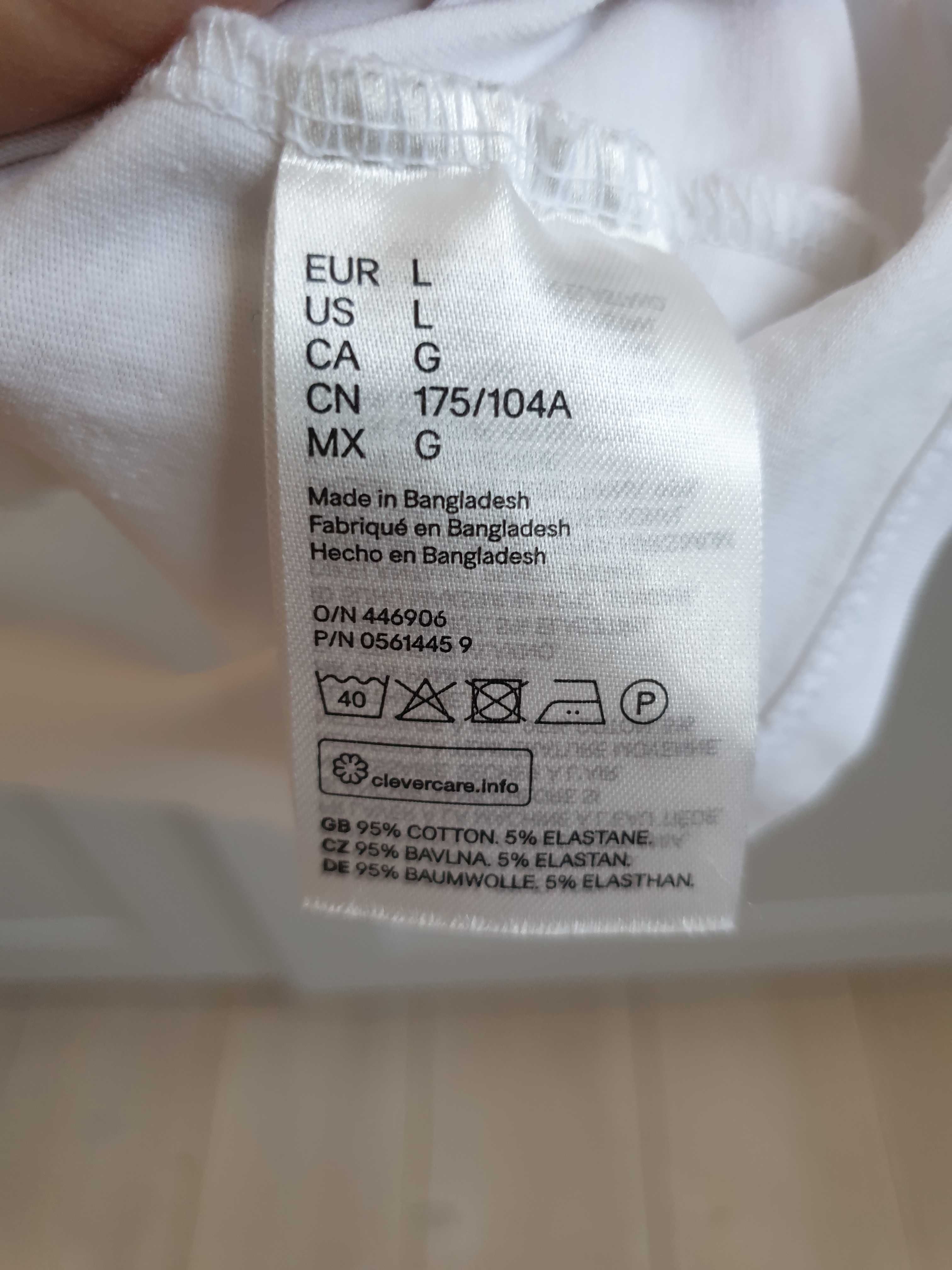 Koszulka bawełniana t-shirt H&M biała M L 38 40