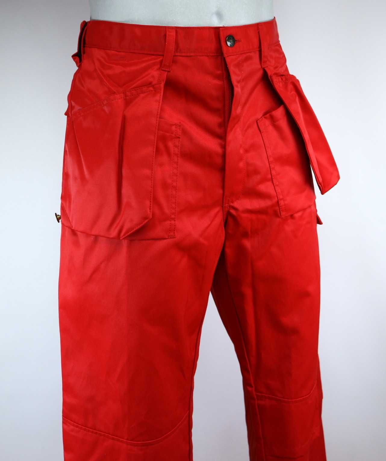 Snickers 5592 czerwone spodnie robocze z wiszącymi kieszeniami XL