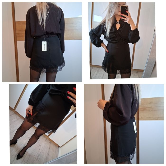 Spódniczka czarna z koronką S,  M , XL