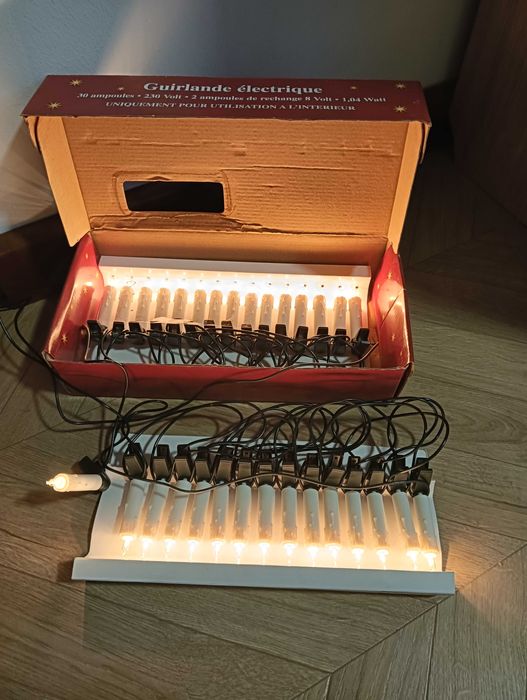 Lampki choinkowe zestaw świeczki na klips na prąd w starym styl