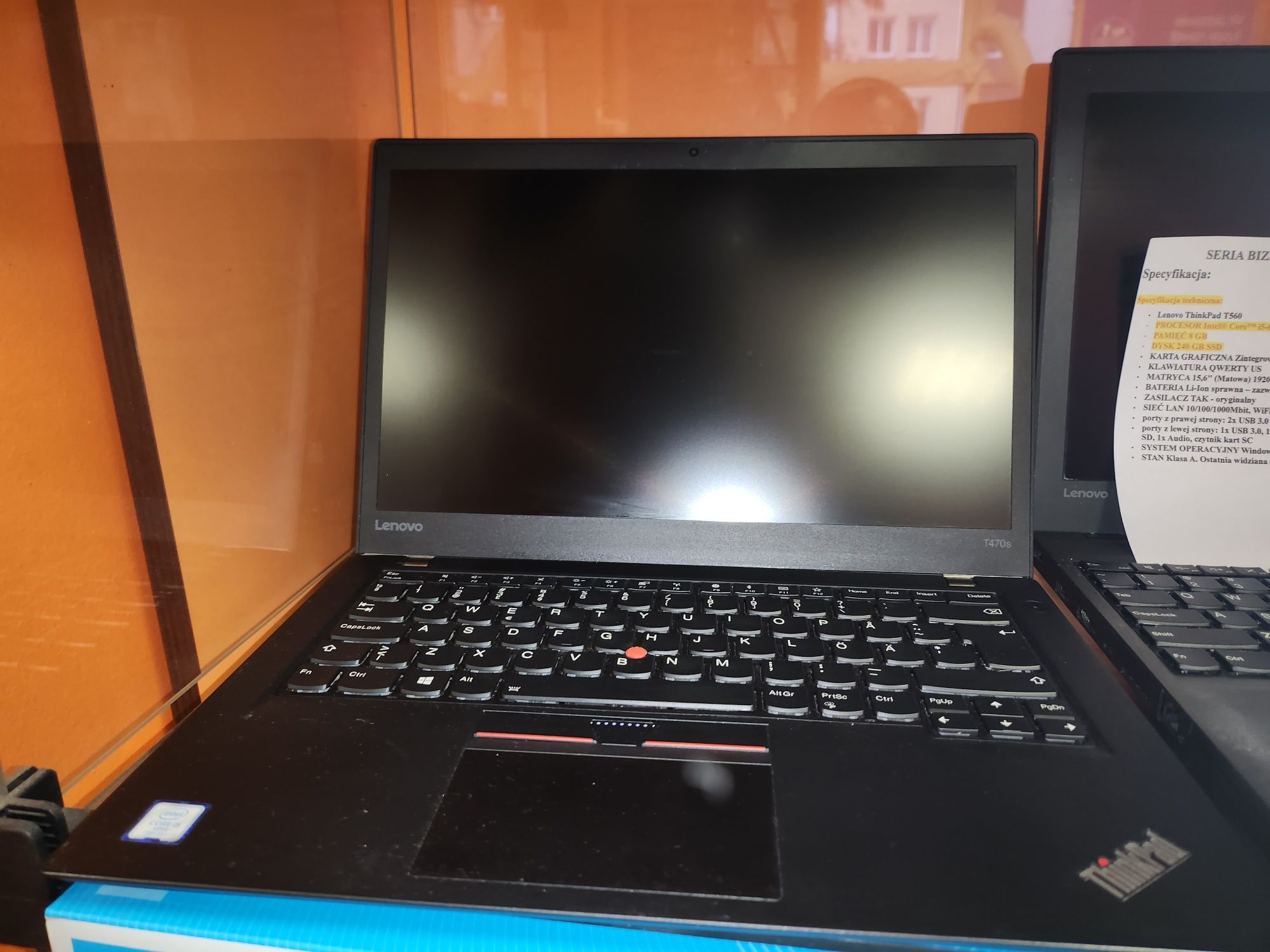 Lenovo t470s i5-7200u podświetlana klawiatura dotykowa matryca 8/240gb