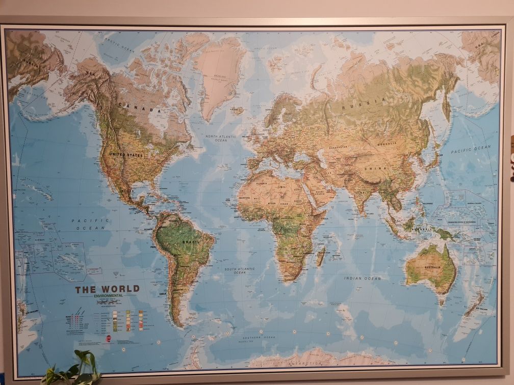 Duży globus mapa świata obraz ścienny