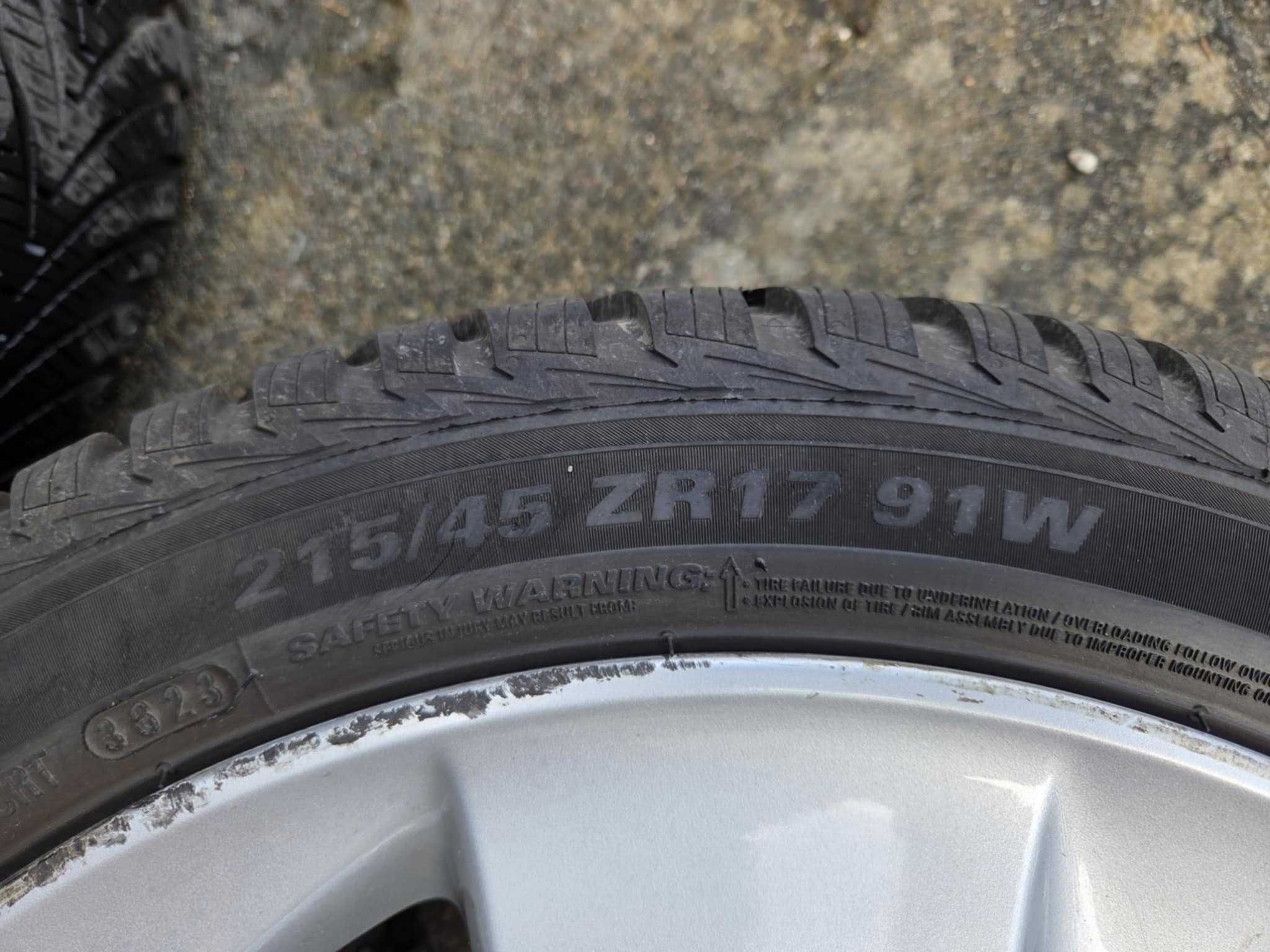 Koła/Felgi Toyota Prius 2014/15+Opony Kumho Solus4S 215/45R17 całorocz