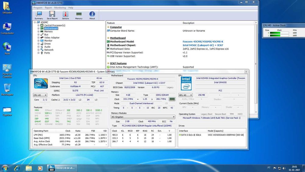 Motherboard Foxconn 45CMX (LGA775 DDR2 i945GC SATA IDE PCIe