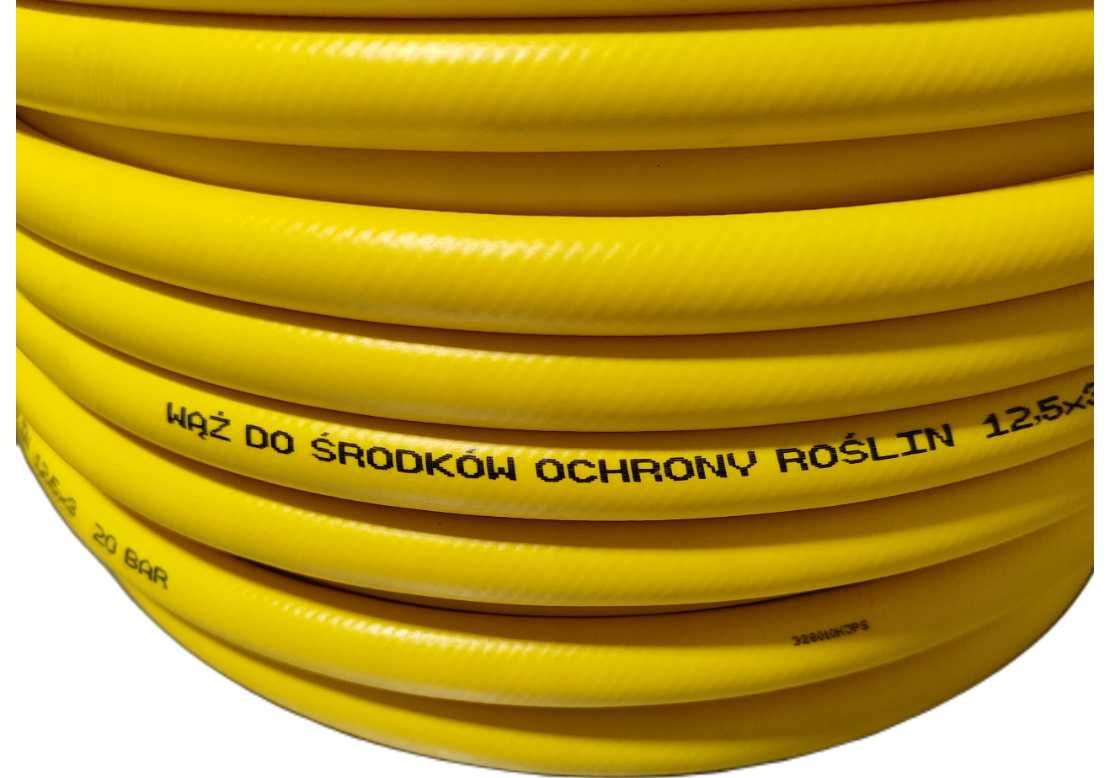 WĄŻ DO OPRYSKIWACZA 12.5X3mm zbrojony żółty do 20BAR