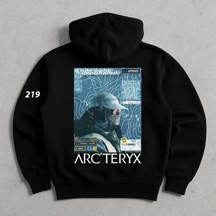 Биг Лого Принт • Arcteyx Худи Черное • Lake • Артерикс Кофта Чорна