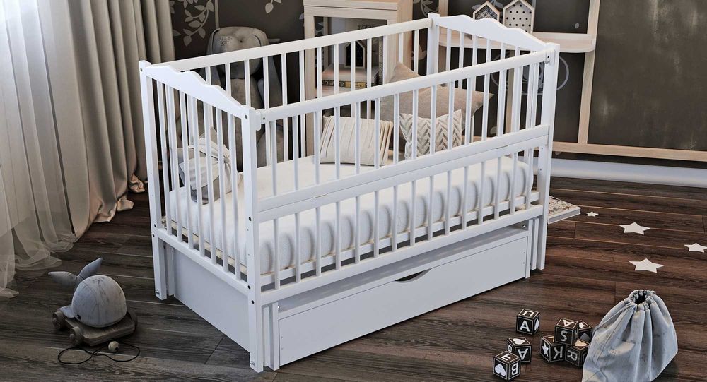 Ліжко для Немовлят | Ліжечко Букове | Кроватка для новонароджених.