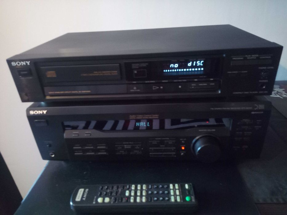 Sony STR-DE245 amplituner kino domowe 5.1 i CDP-470 odtwarzacz i pilot