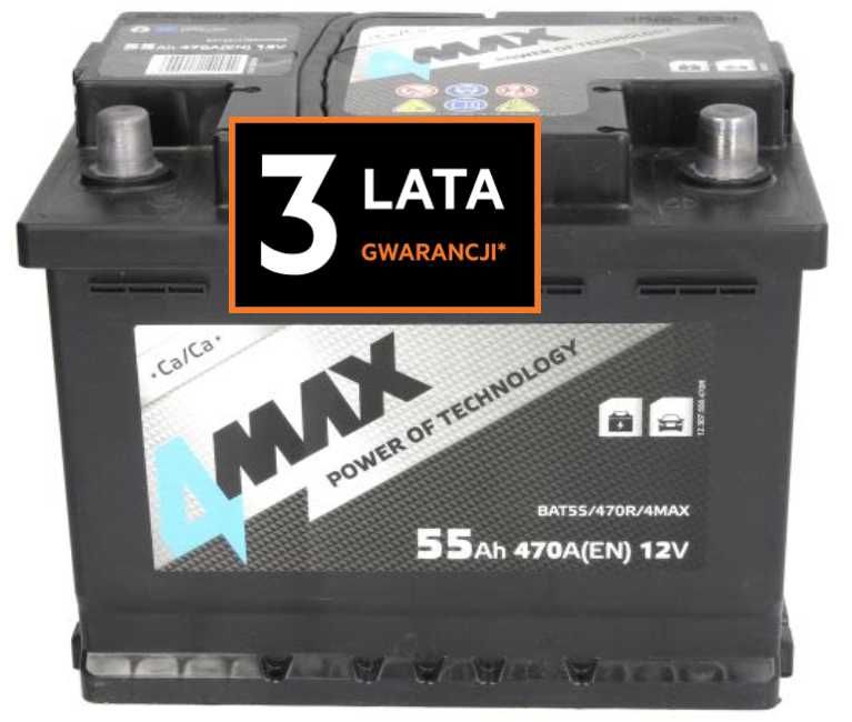 Akumulator JENOX 4max 12v 55ah 470a P+ Radom, 3 lata gw.  WYSYŁKA free