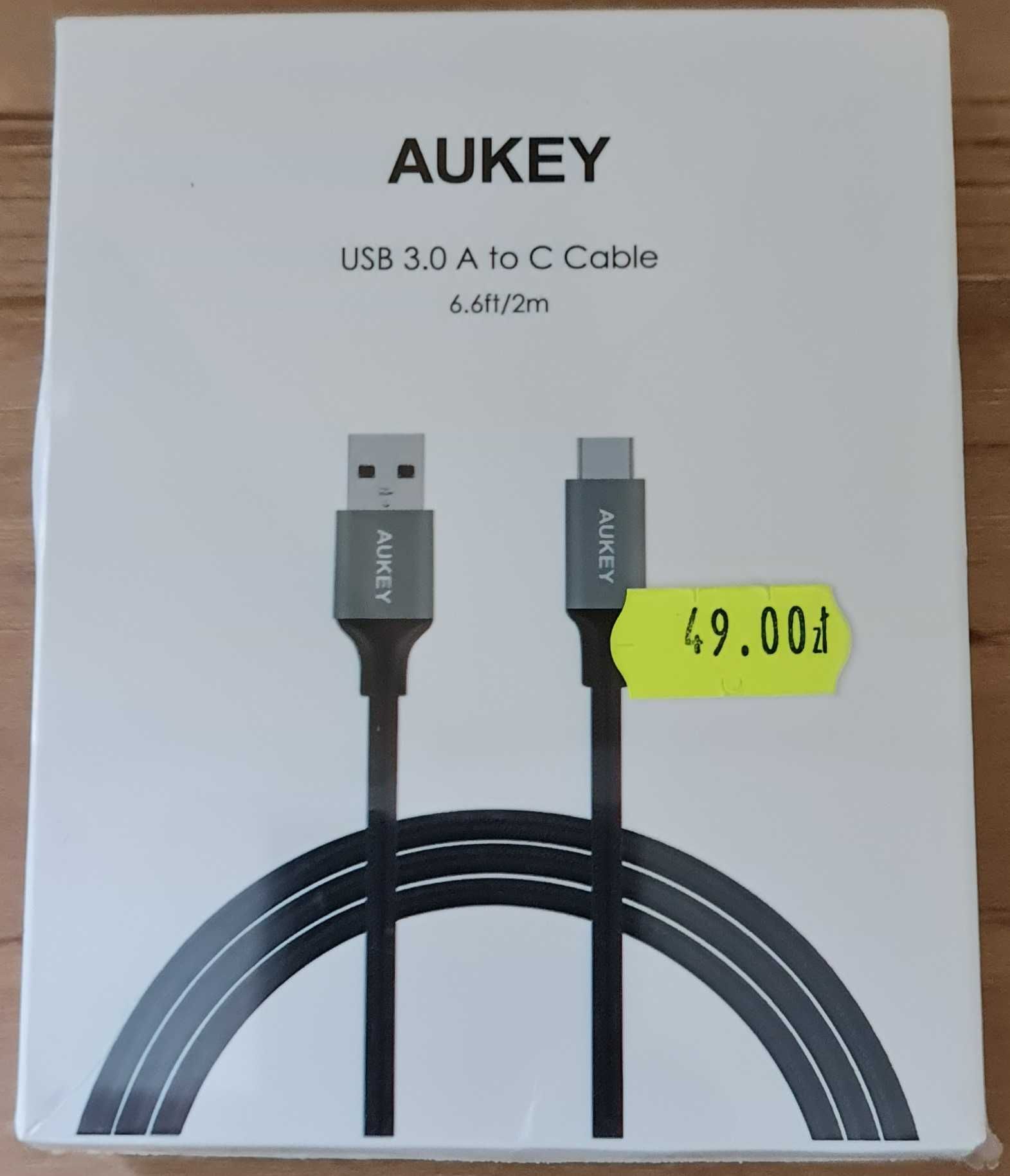 AUKEY - CB-CD3 nylonowy kabel Quick Charge USB C-USB 3.0 | 2m | 5 Gbps