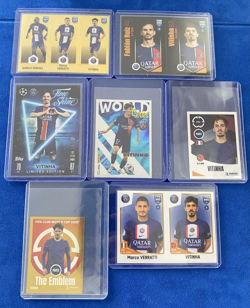 Vitinha PSG Paris Saint Germain Cromos e Cartas Panini e Topps