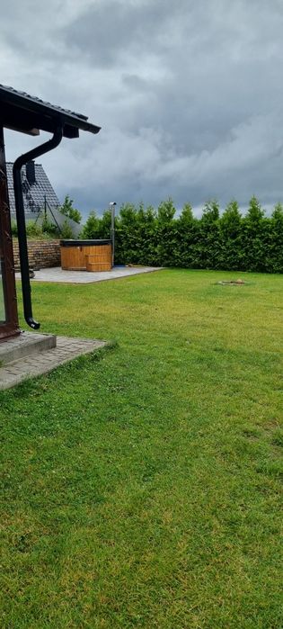 Domek na Kaszubach z kominkiem i balia staw rybki