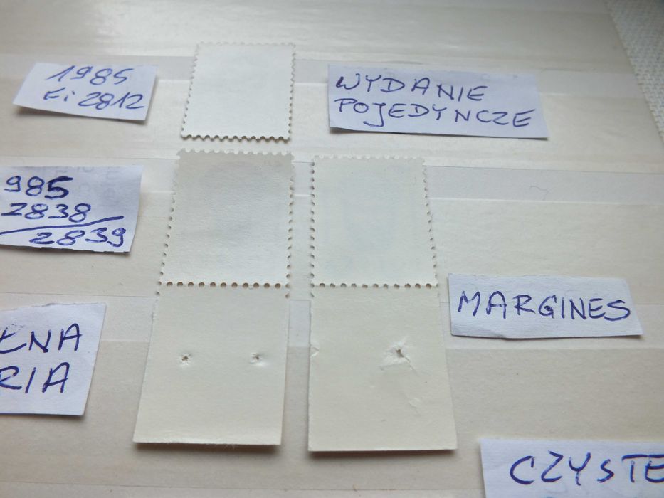 6szt. znaczki Fi2812 margines Fi2910 Polska 1985 /1986 GŁOWY czyste **