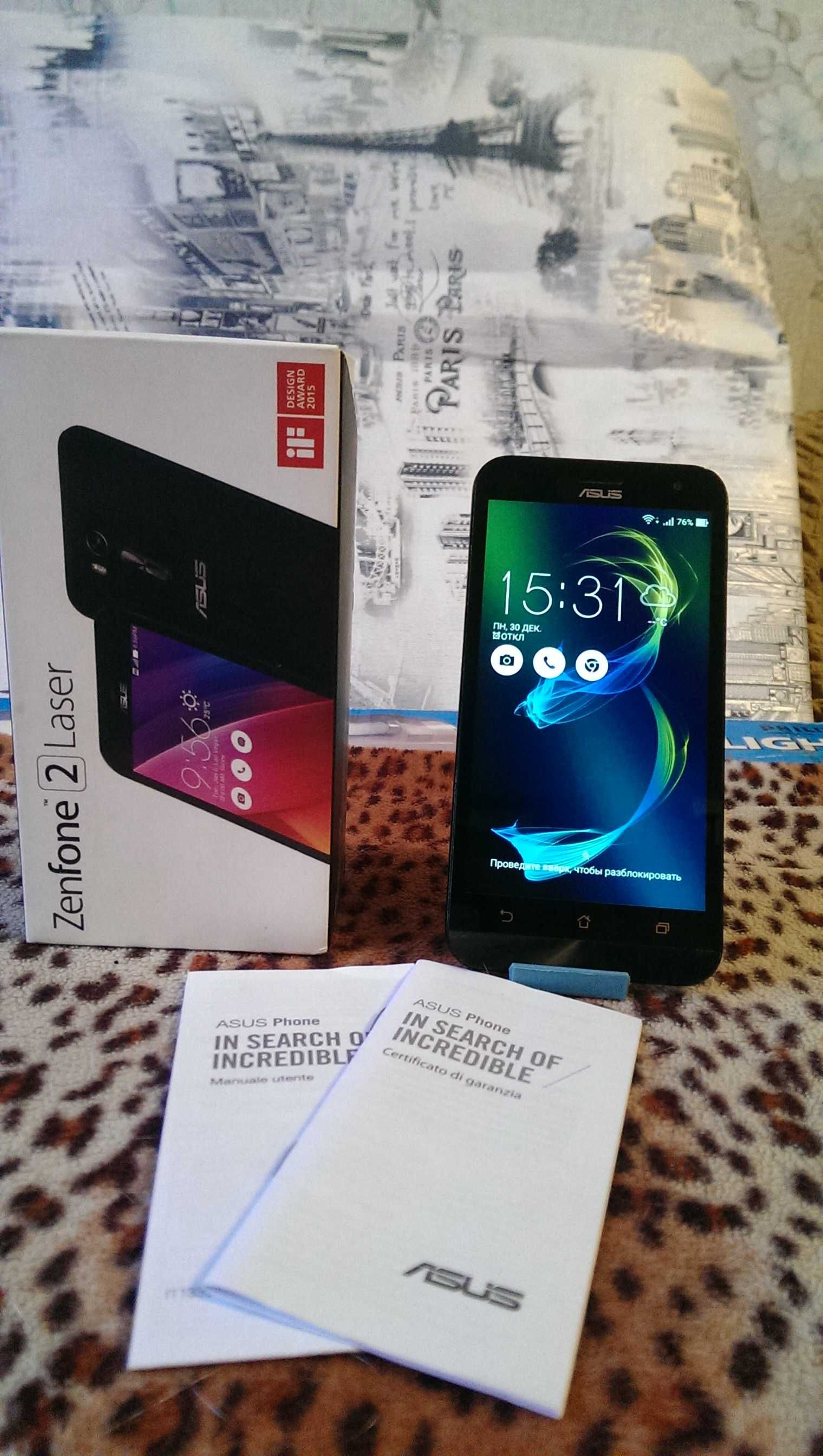 Asus ZenFone 2 Laser - полностью рабочий, с коробкой и документами