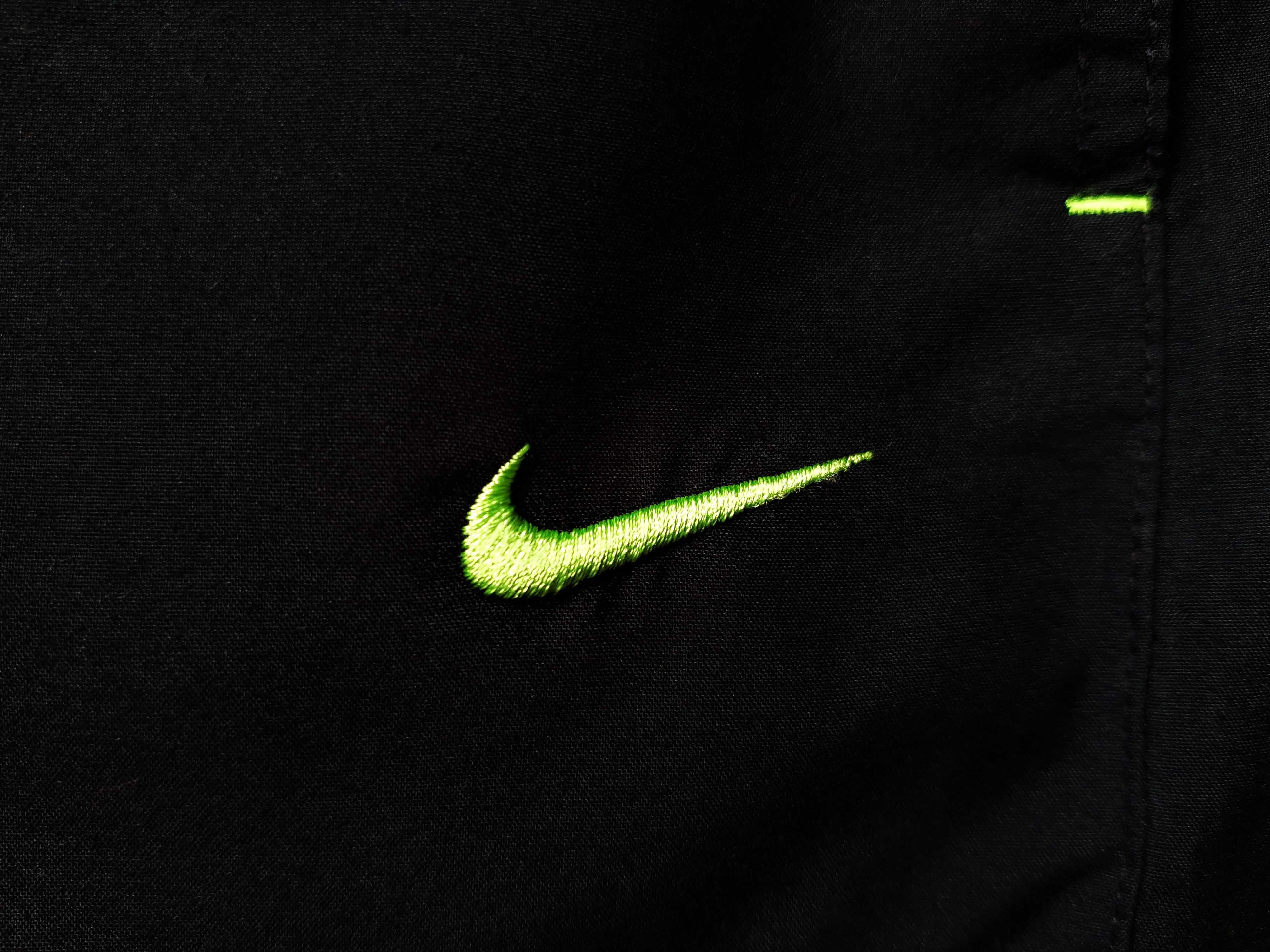 Nike Spodnie Dresowe Dresy Czarne Zielone Limonka Neon