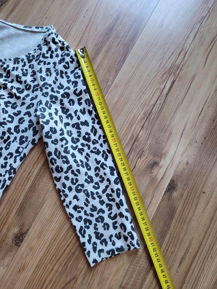 Cienka bluzka ciążowa, rekaw do łokcia, cętki M h&m mama