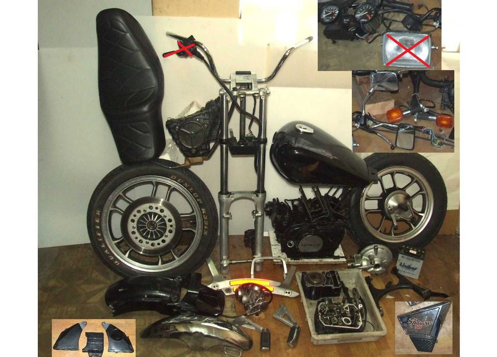 Honda VT 500 C Shadow 83r zestaw 4 zamków na 1 kluczyk, oraz części