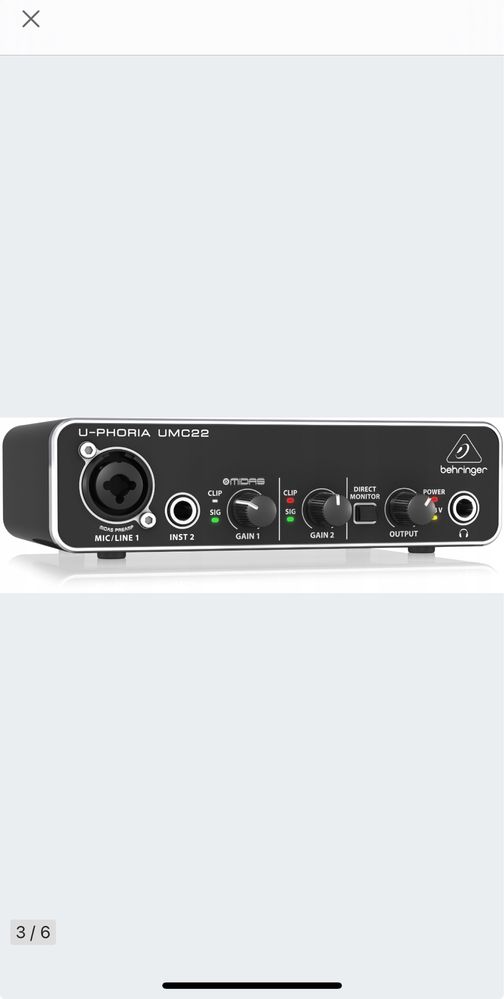 Audio interfejs Behringer UMC22 czarny