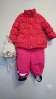 Зимний комплект комбинезон и куртка на девочку 1-2 лет, рост 92-98 см