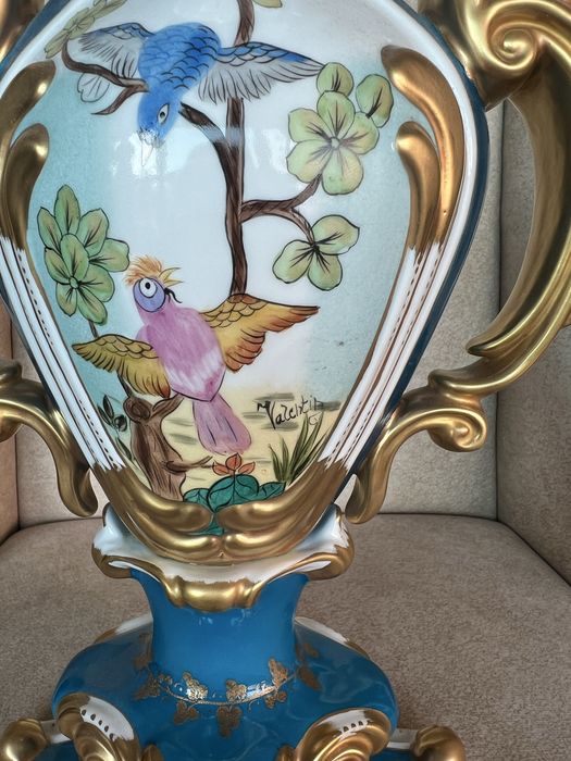 Vaso decorativo Porcelanas PAC Portugal, pintado à mão