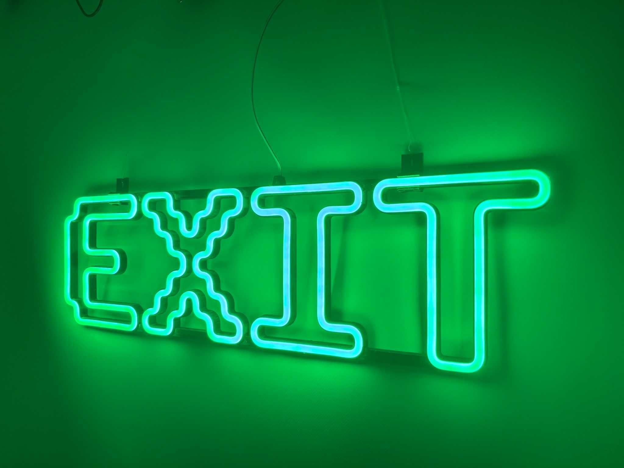 Неонова вивіска "EXIT" зелена, 600*170 мм