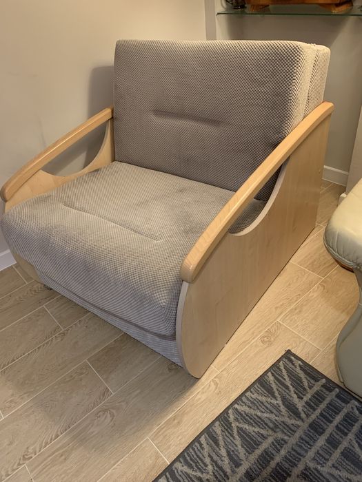 Amerykanka fotel rozkladany dofa z funkcją spania szara BRW