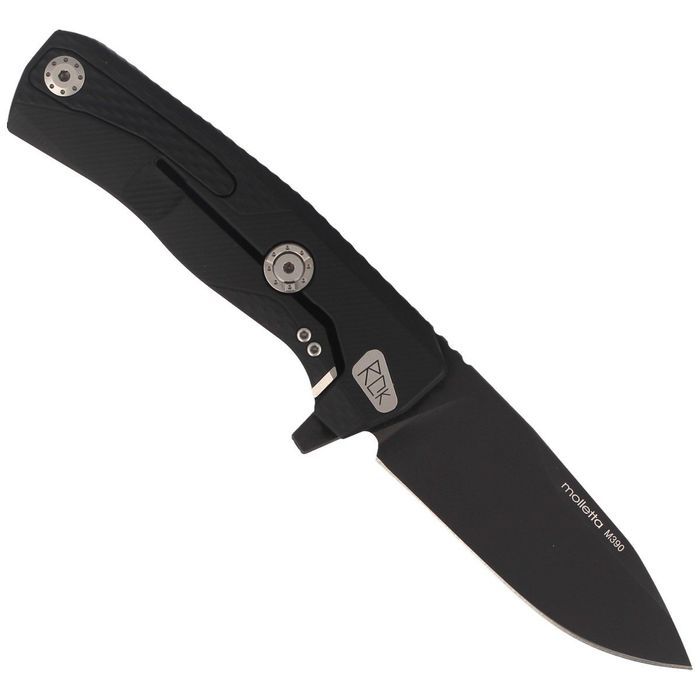 Nóż składany LionSteel ROK Black Aluminium, Black M390 by Molletta