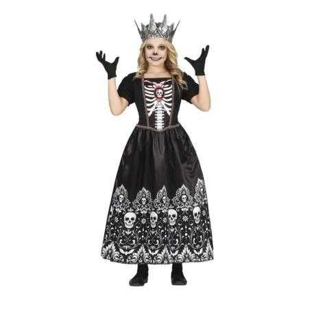 Strój Kostium Szkielet dla dziewczynki Halloween rozm. 134/140