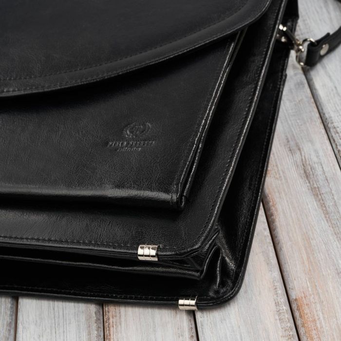 Aktówka męska skórzana Paolo Peruzzi do ręki i na ramię S-46-BL