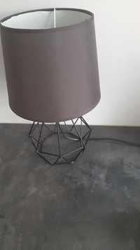 Loftowa Lampka nocna stojąca z czarnym/grafitowym abażurem