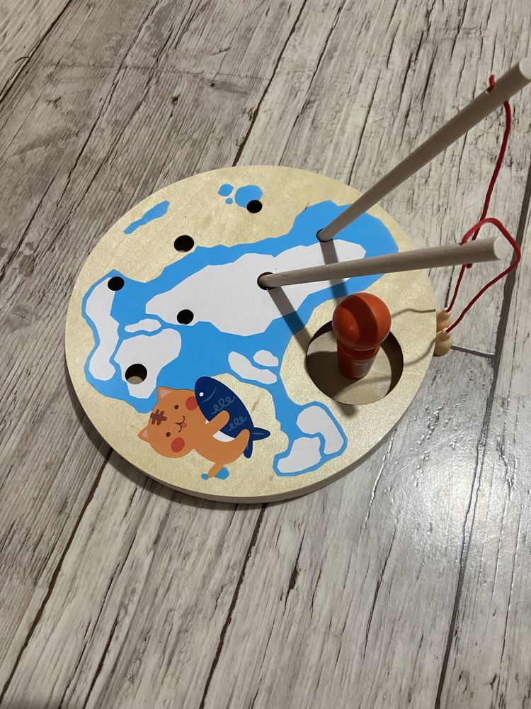 Drewniana zabawka dla dzieci- łapanie rybek