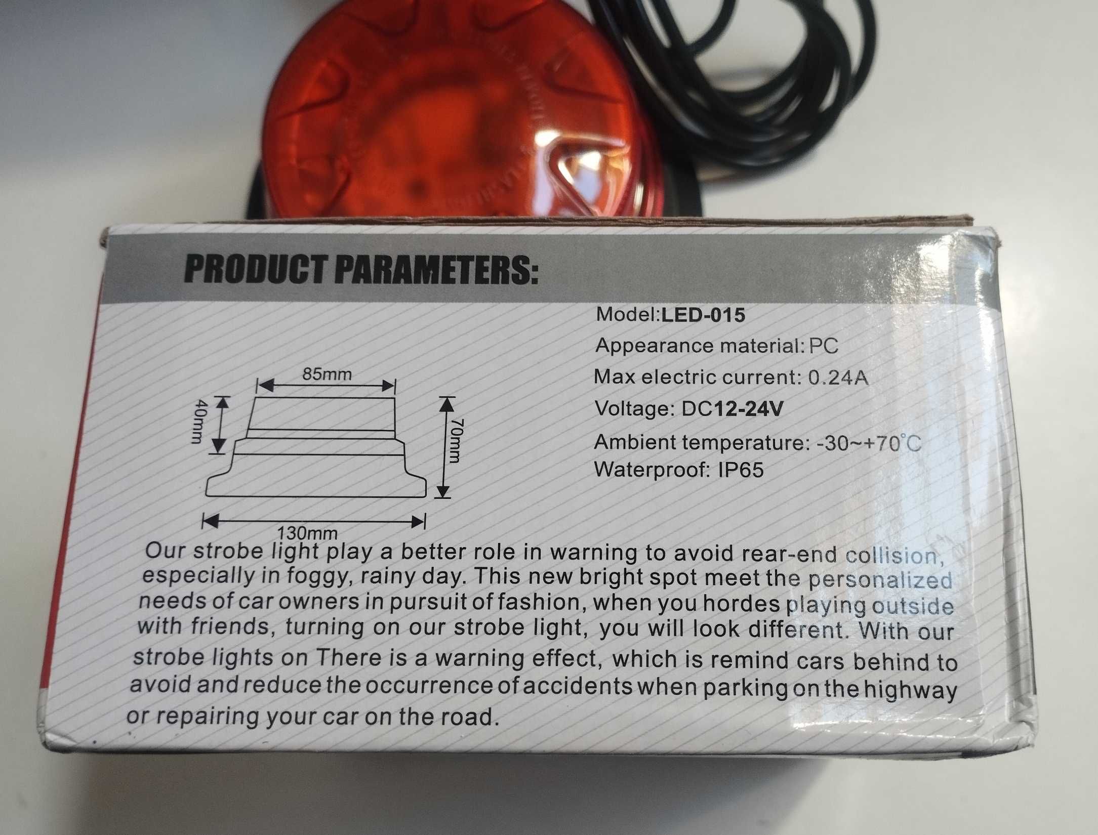 Pirilampo em led e íman, trator, luz pisca tipo rotativa, isqueiro