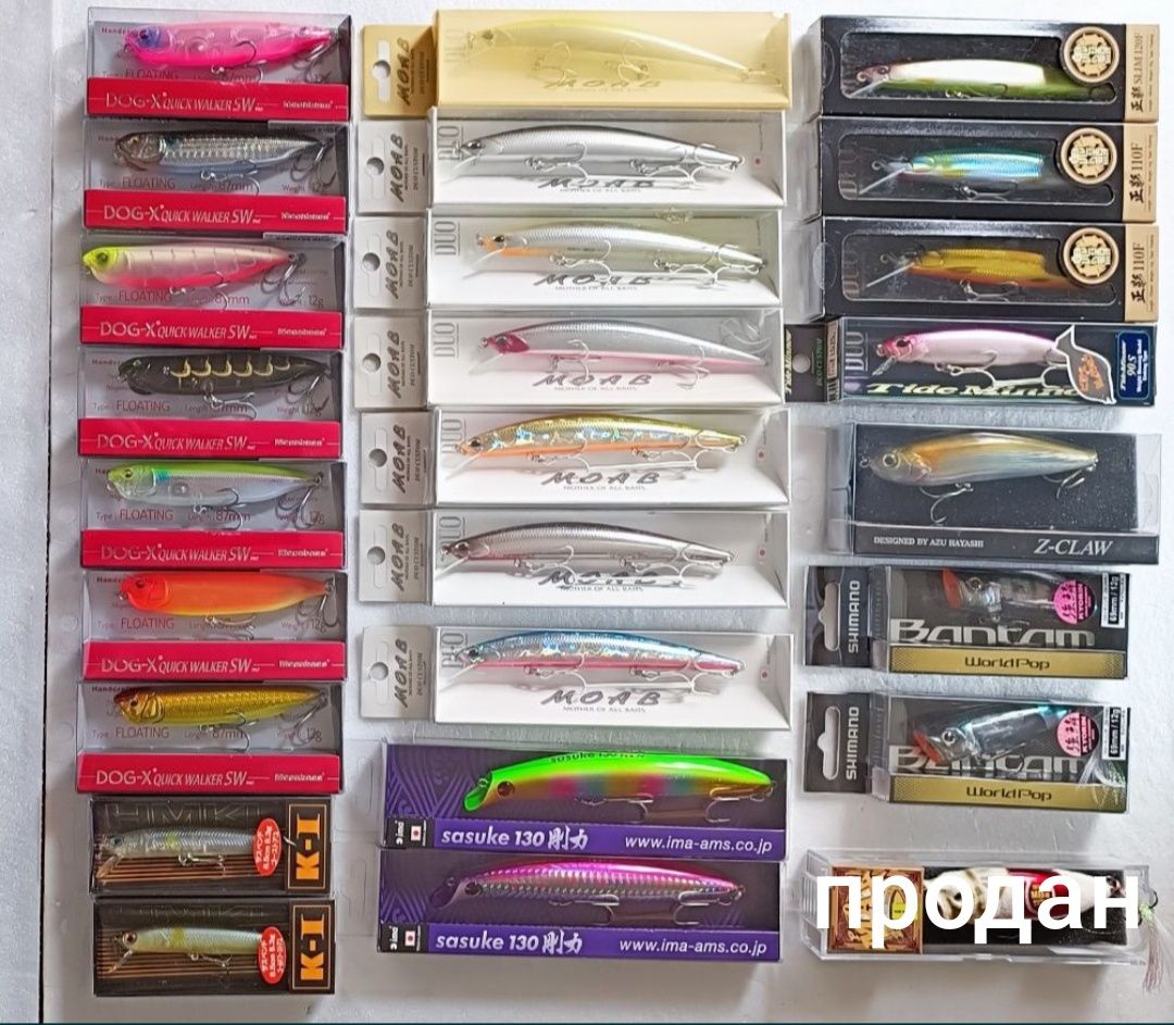 Воблери Nories , DUO, Megabass, Jackall, OSP, Tiemco, Shimano -