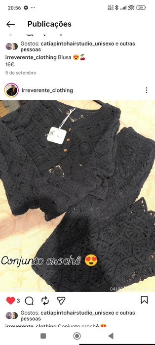 Conjunto calça e casaco crochê