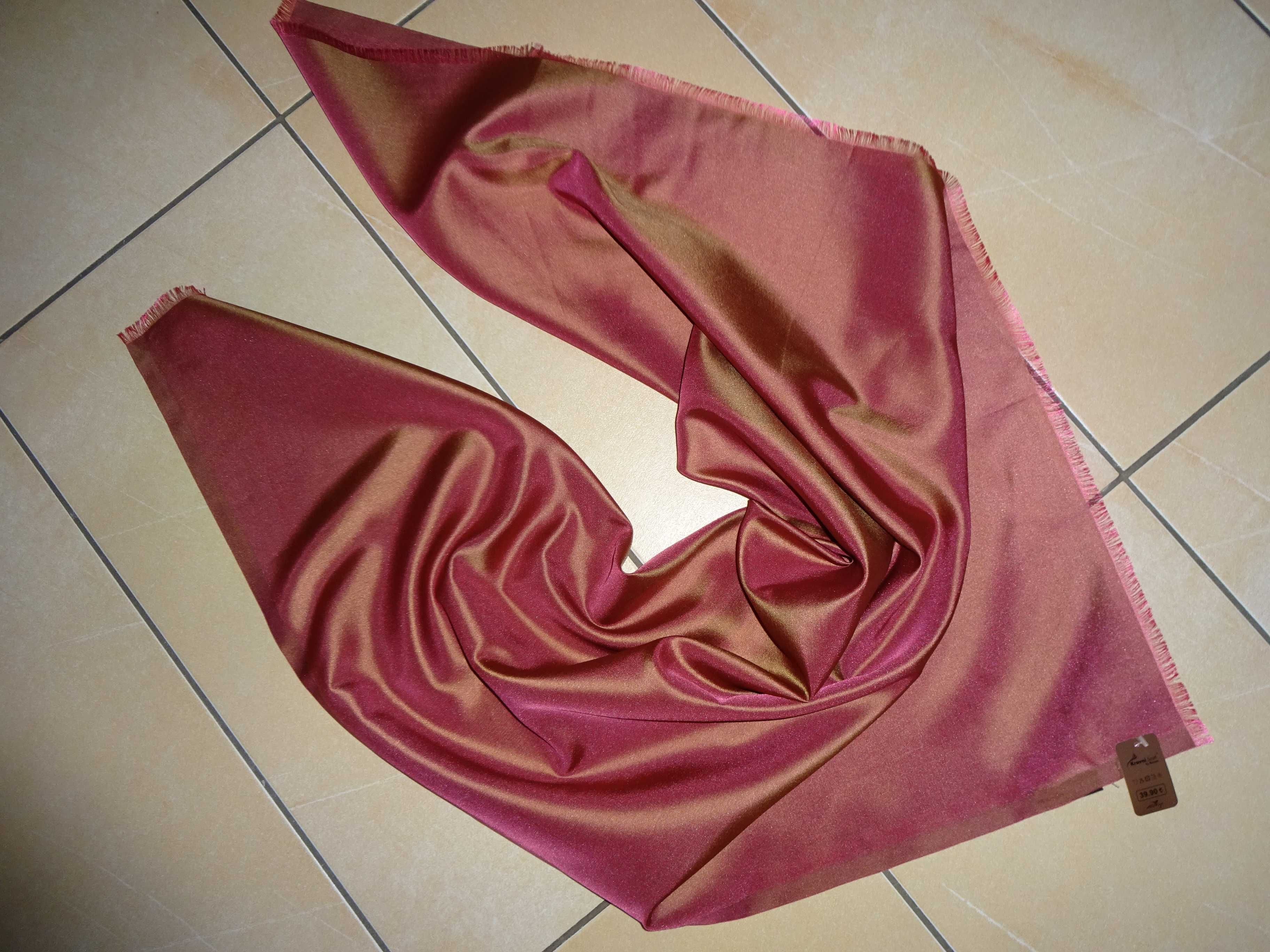 Krovni Scarf by KEVSER duża turecka mieniąca się chusta apaszka tafta