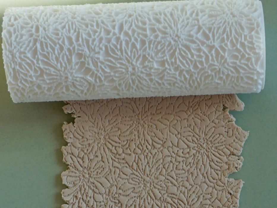 Rolo Textura Flores para Pasta Polímero