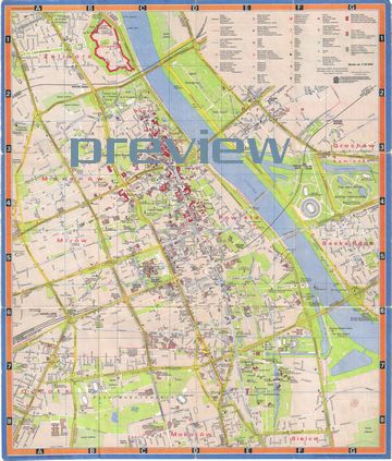 Warszawa mapa plan centrum 1987