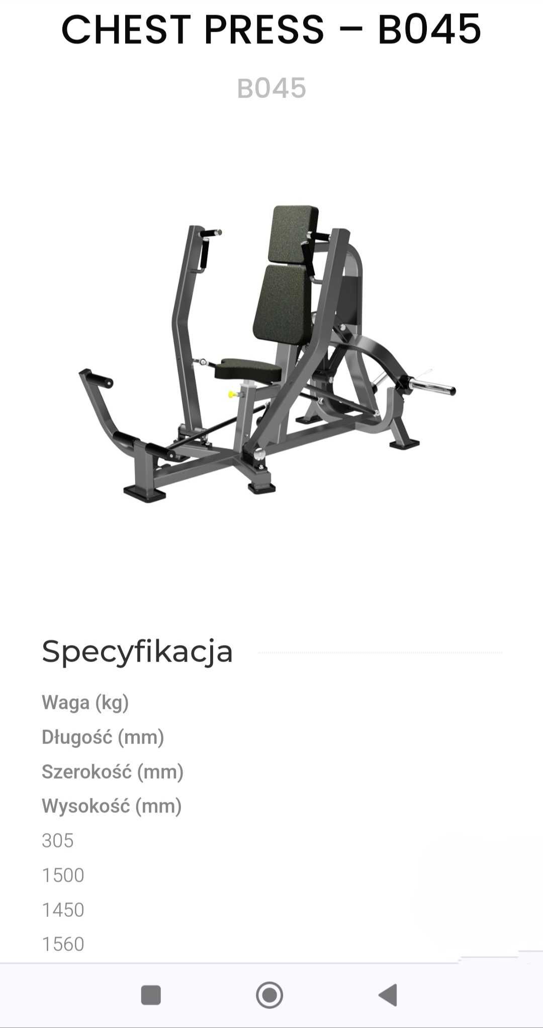 Hammer OLYMP Chest Press klatka triceps siłownia hes hbp npg sewim