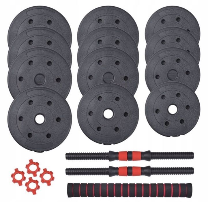 HANTLE HANTELKI SZTANGA 20 KG ciężarki 2x10 do ćwiczeń treningowe