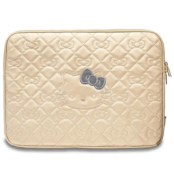 Pokrowiec Hello Kitty Zip PU Quilted Bows na laptopa 14" - złoty