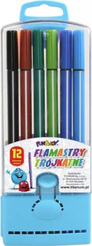 Flamastry 12 kolorów, trójkątne