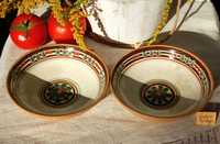 Stara miska gliniana Bułgaria, ludowy wzór ceramika 2 szt.