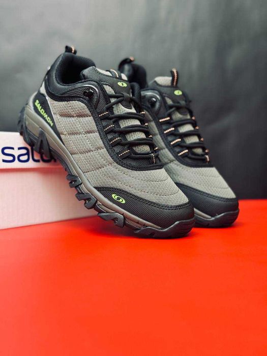 Осенние мужские кроссовки саломон хаки непромокаемые кросовки саламон